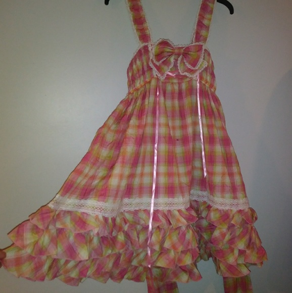 Summer Plaid Papillon Garden Lolita dress - Picture 2 of 8